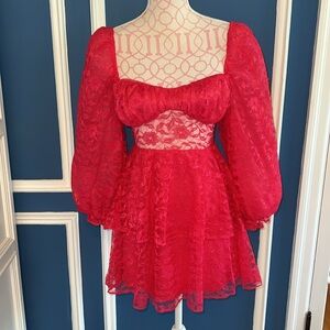 Majorelle Brielle Cabaret Pink Lace Mini Dress - Size XS